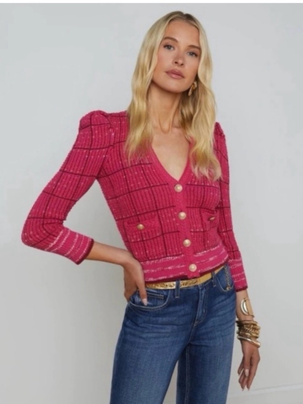 L'agence Pink "Jenni" Cardigan